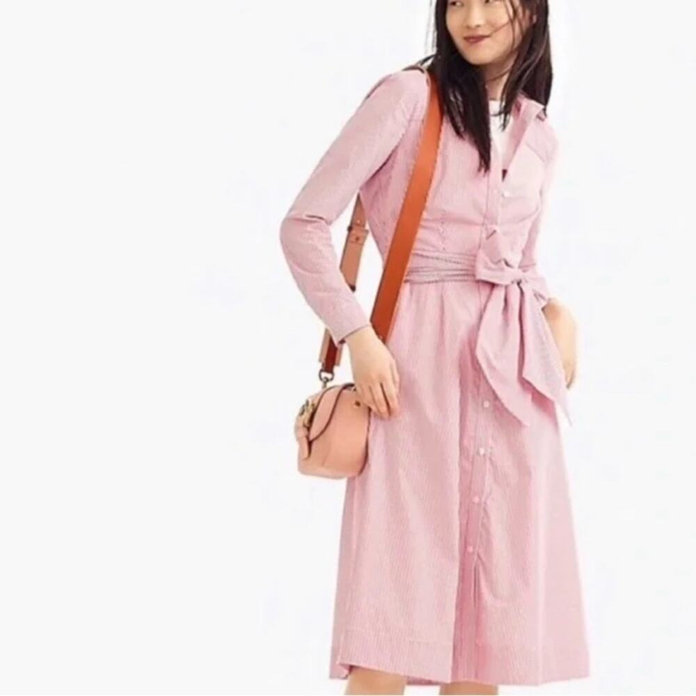 J. Crew Preppy Summer Red and White Striped Women’s Shirtdress, Size 4